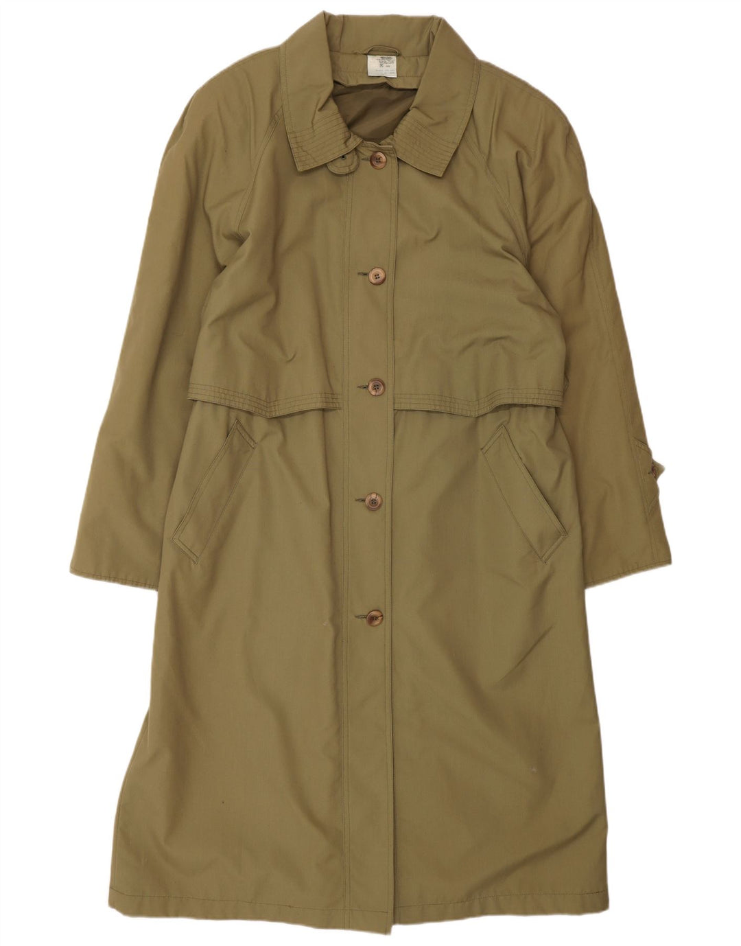 CLASSIC Γυναικεία μακρυά μεγάλη καμπαρντίνα UK 16 Large Khaki Polyester