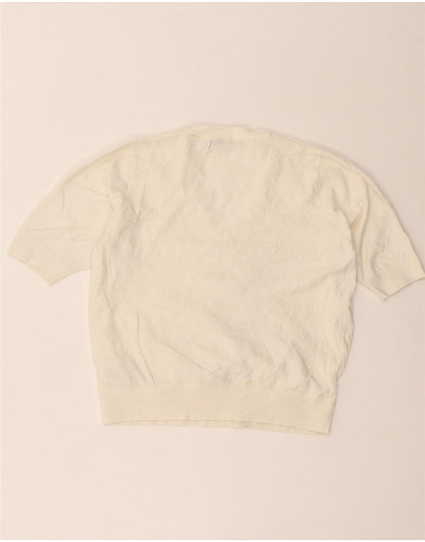 Marks & Spencer Γυναικείο πουλόβερ με V λαιμόκοψη UK 12 Medium Off White