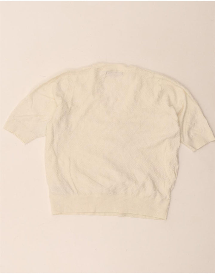 Marks & Spencer Γυναικείο πουλόβερ με V λαιμόκοψη UK 12 Medium Off White