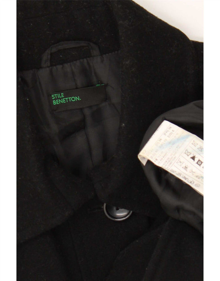 Γυναικείο παλτό Benetton UK 10 Small Black Wool