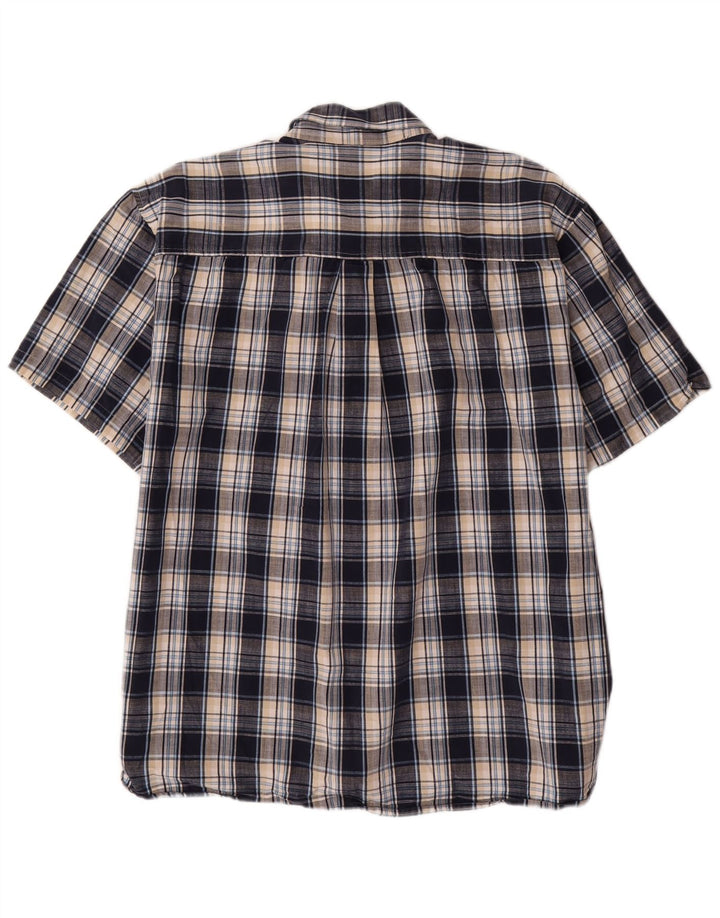 Ανδρικό κοντομάνικο πουκάμισο IZOD XL Navy Blue Check Cotton