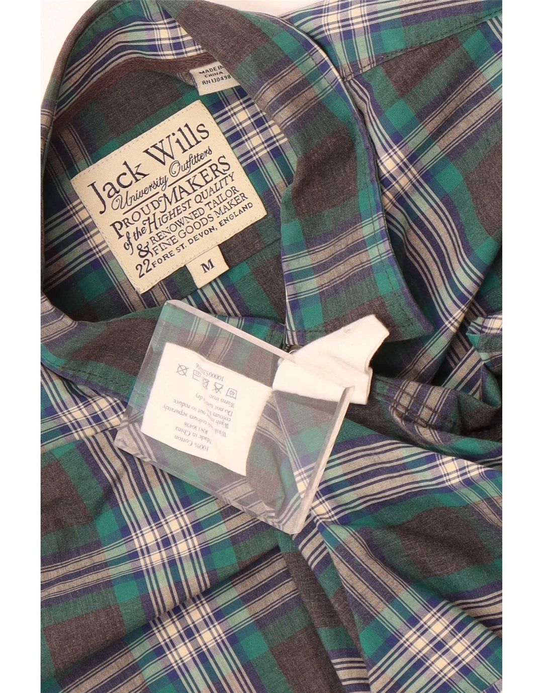 Jack Wills Ανδρικό πουκάμισο με κανονική εφαρμογή, μεσαίο πράσινο καρό βαμβακερό