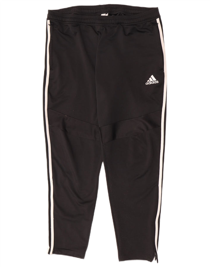 Ανδρική αθλητική φόρμα Adidas Παντελόνι μεγάλο μαύρο ψαροκόκκαλο πολυεστέρα