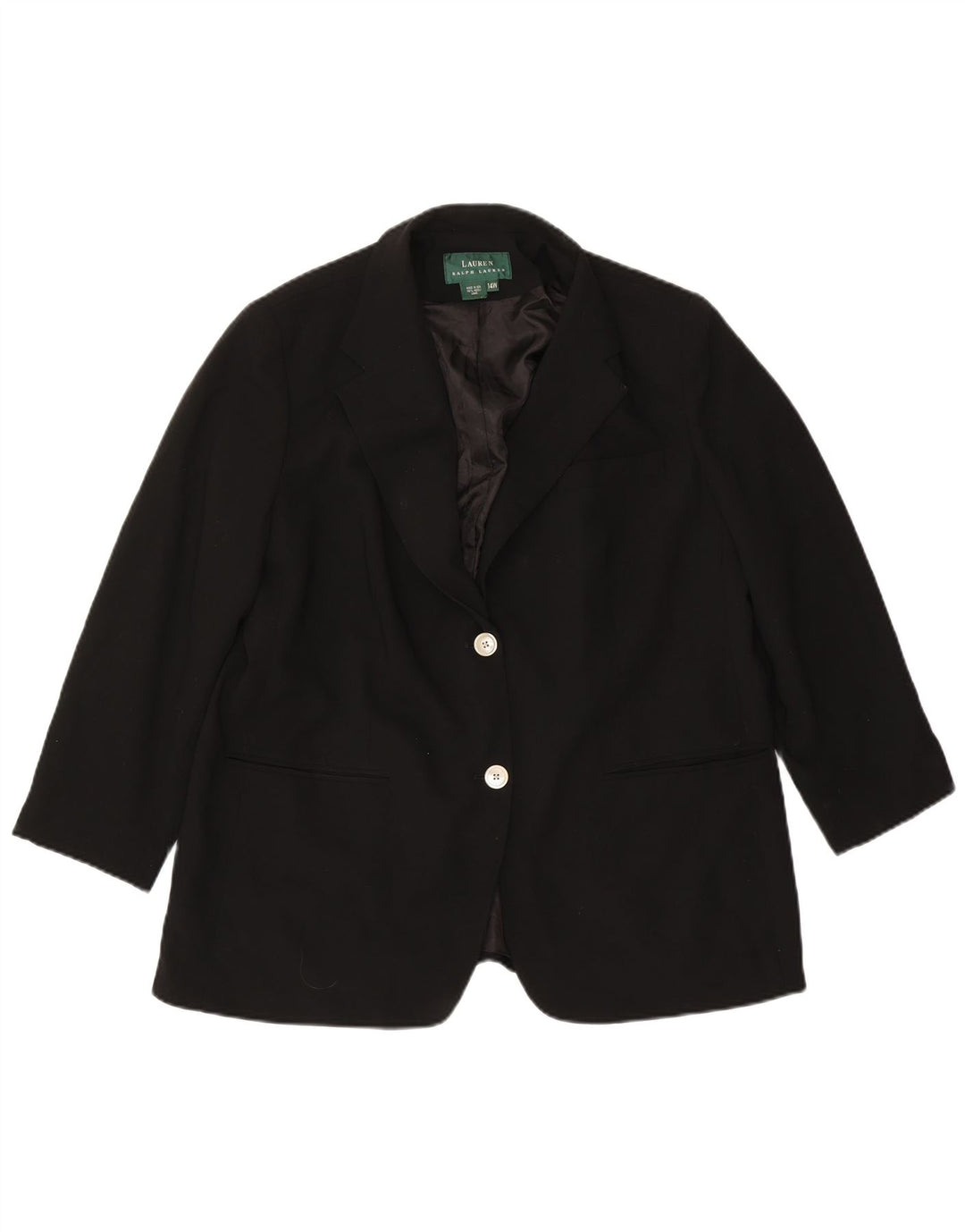 Ralph Lauren Γυναικείο σακάκι με 2 κουμπιά σακάκι US 14 XL μαύρο μαλλί