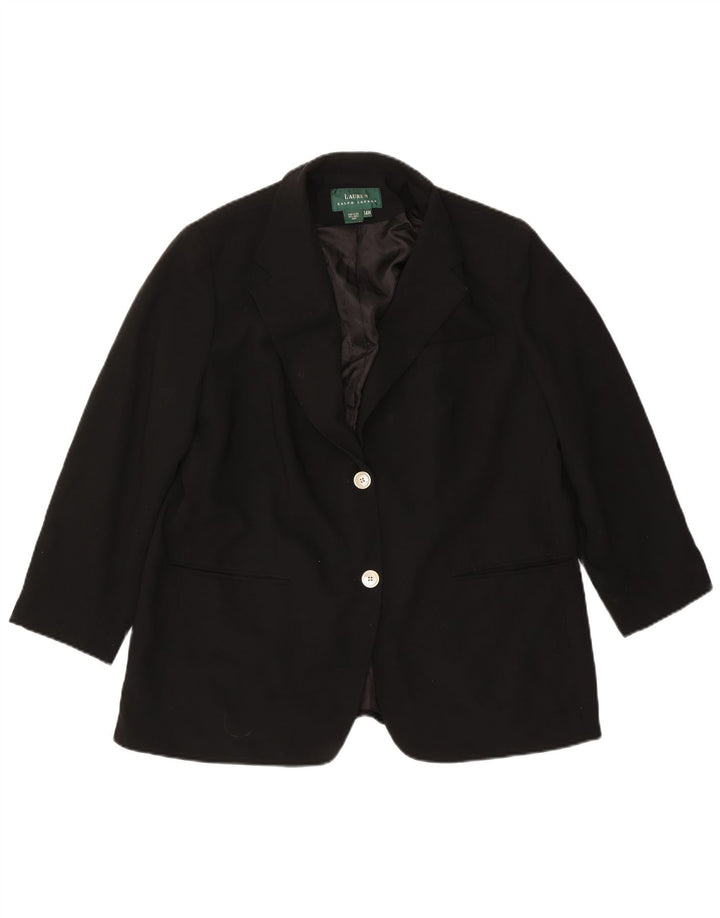 Ralph Lauren Γυναικείο σακάκι με 2 κουμπιά σακάκι US 14 XL μαύρο μαλλί