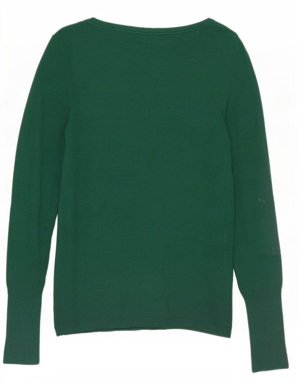 Zara Γυναικείο πουλόβερ με λαιμόκοψη UK 12 Medium Green Rayon