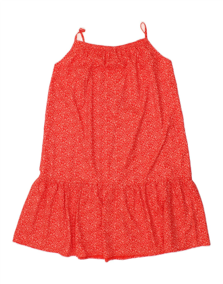 VINTAGE Womens Sundress UK 14 Medium Red Floral Vintage Vintage and Second-Hand Vintage from Messina Hembry 