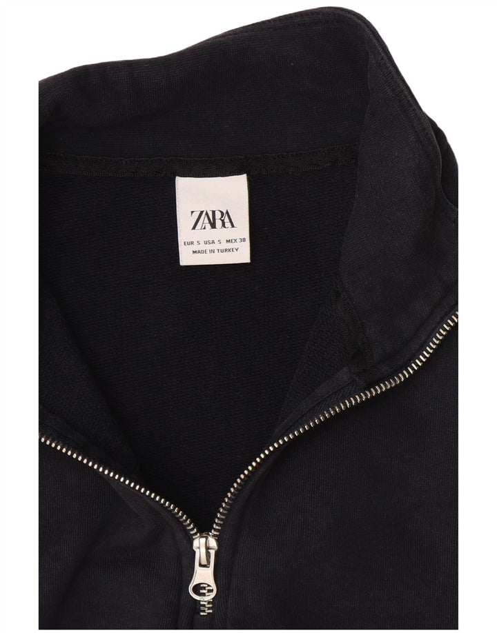 Zara Γυναικεία φούτερ με φερμουάρ Jumper UK 10 Small Navy Blue