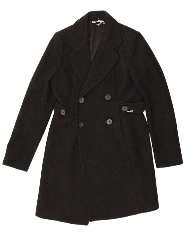 Liu Jo Ανδρικό παλτό με διπλό στήθος IT 46 Small Black Wool