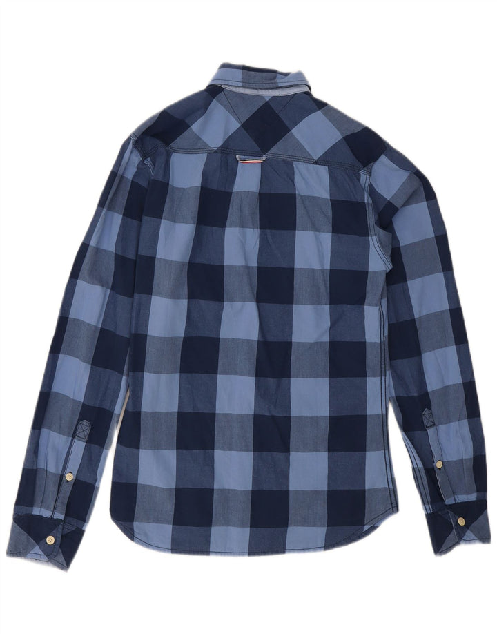 Ανδρικό πουκάμισο Tommy Hilfiger Small Navy Blue Check Cotton