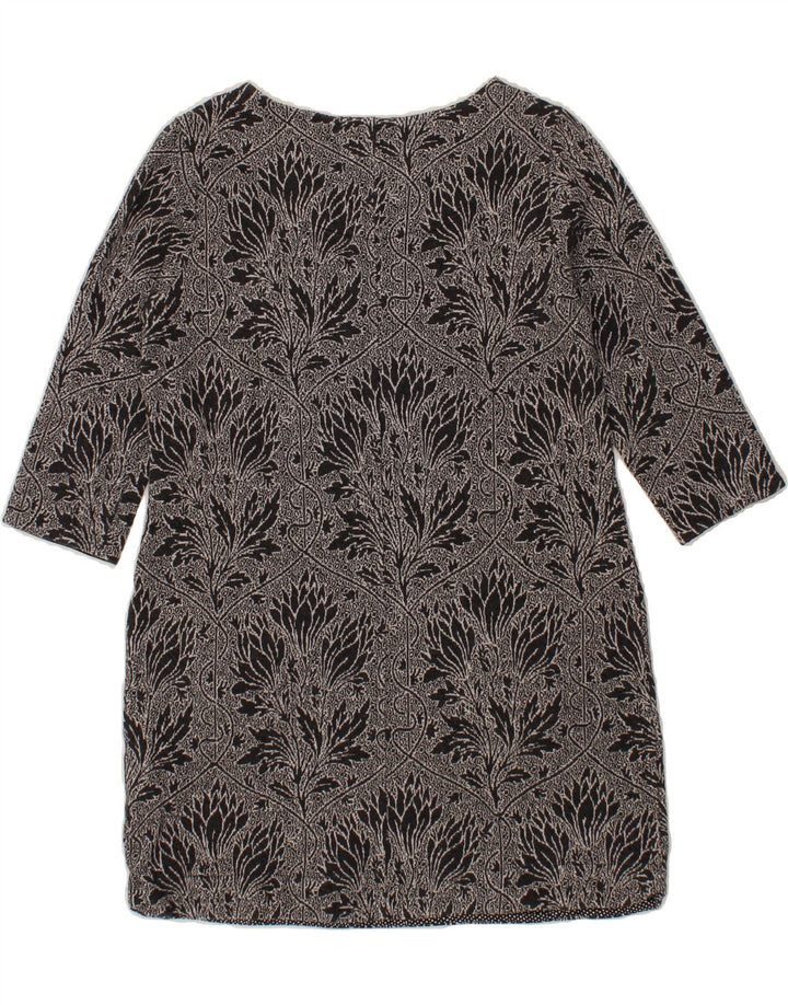 WHITE STUFF Womens 3/4 Sleeve Shift Dress UK 12 Medium  Grey Floral Cotton Vintage White Stuff and Second-Hand White Stuff from Messina Hembry 