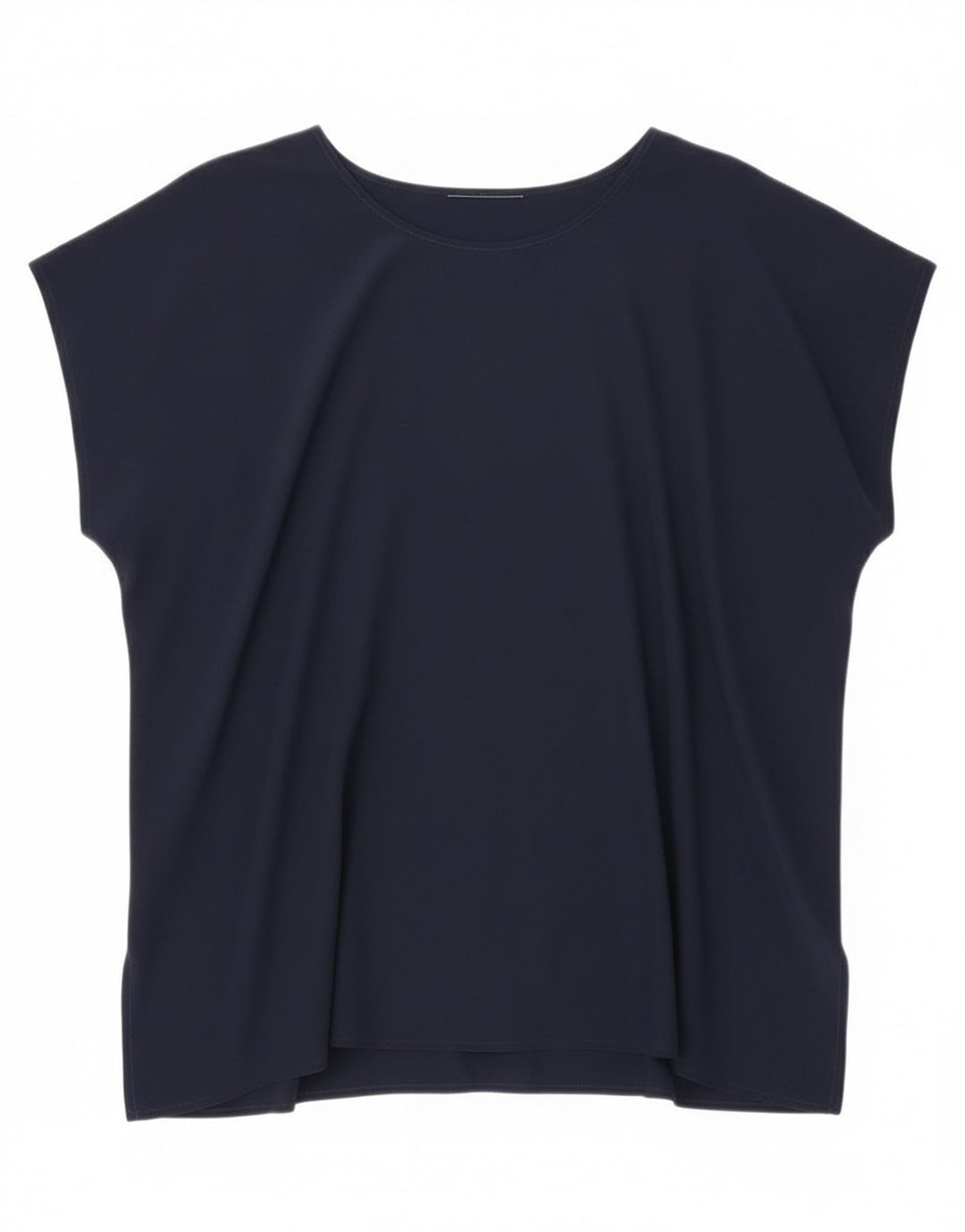 Vintage γυναικεία αμάνικη μπλούζα τοπ UK 20 2XL Navy Blue Silk