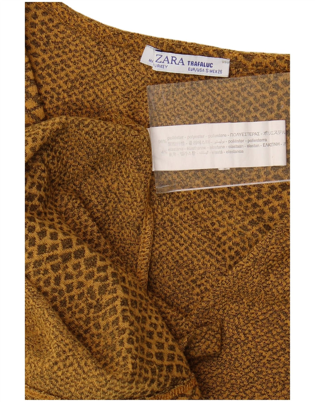 Γυναικείο μακρυμάνικο Bodycon φόρεμα ZARA UK 8 Small Yellow Animal print