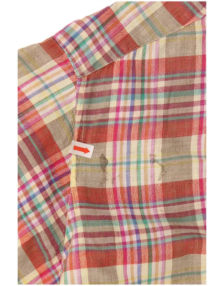 Vintage Ανδρικό κοντομάνικο πουκάμισο μεσαίο πολύχρωμο βαμβάκι