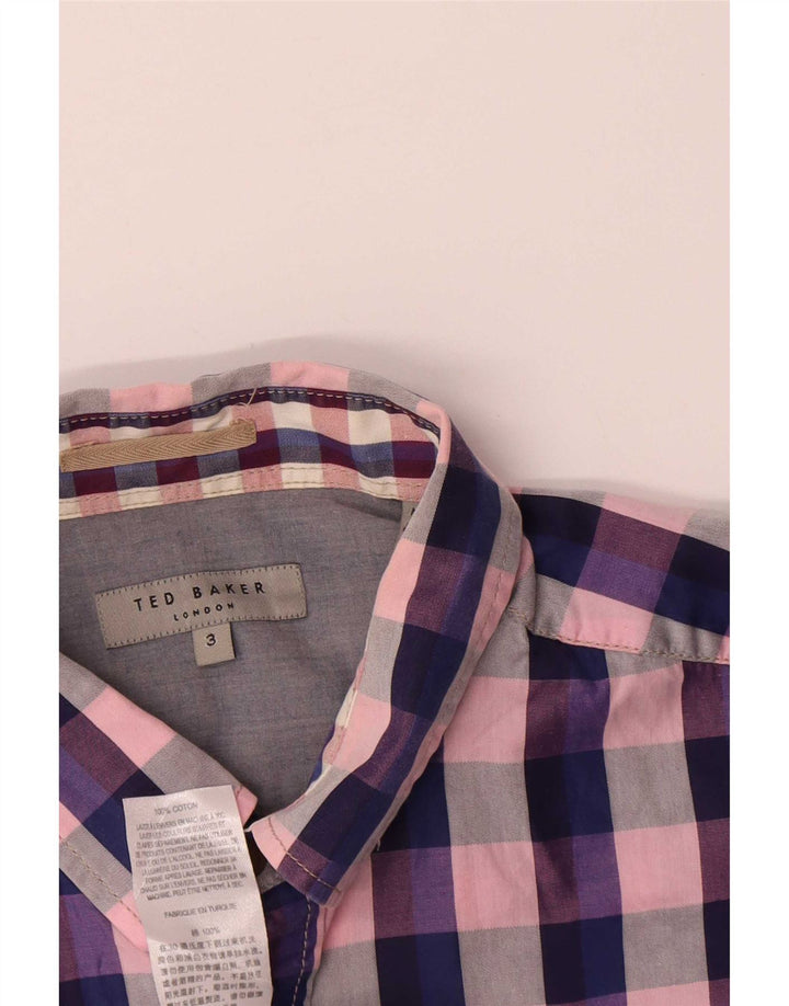 Ανδρικό κοντομάνικο πουκάμισο Ted Baker Μέγεθος 3 Μεσαίο πολύχρωμο βαμβακερό καρό