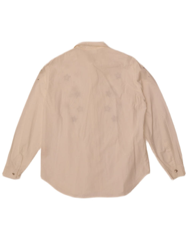 Γυναικείο πουκάμισο Roccobarocco γραφικό IT 44 Μεσαίο λευκό γεωμετρικό βαμβακερό