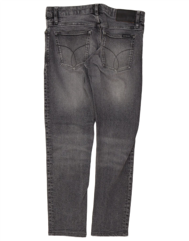 Ανδρικό τζιν ίσιο CALVIN KLEIN W32 L28 Γκρι βαμβακερό