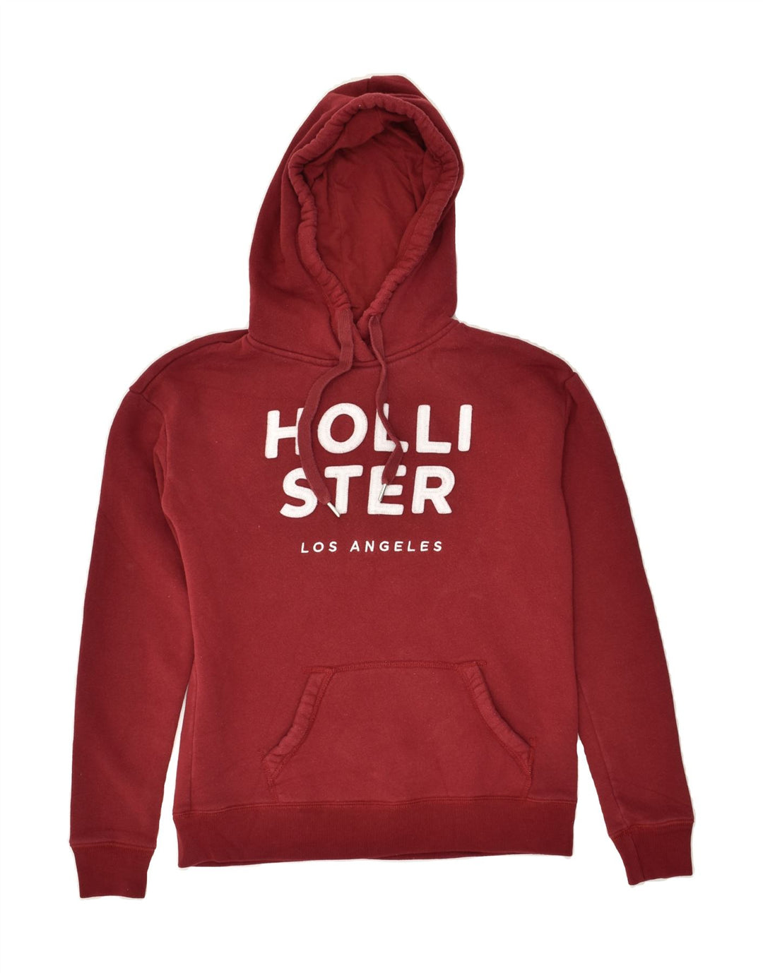 HOLLISTER Mens Graphic Hoodie Jumper XS Burgundy Cotton | Vintage Hollister | Thrift | Second-Hand Hollister | Used Clothing | Messina Hembry 