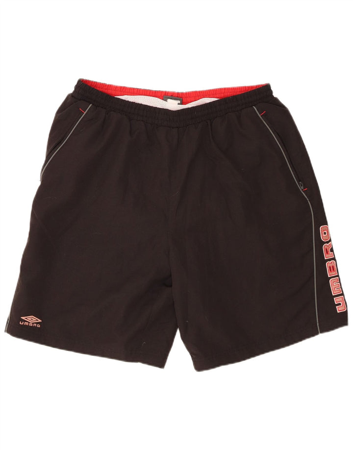 Ανδρικό γραφικό αθλητικό σορτς Umbro XL μαύρο πολυεστέρα