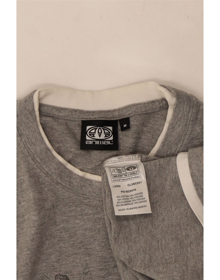 Ανδρικό γραφικό μπλουζάκι ANIMAL Τοπ μεσαίο γκρι βαμβακερό