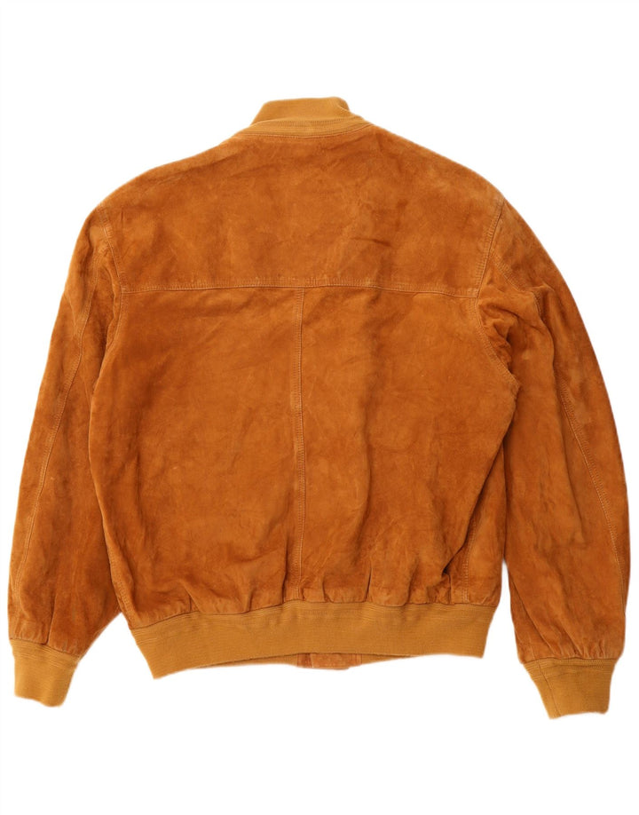 LAVORAZIONE ARTIGIANA Ανδρικό Suede Bomber Jacket IT 48 Δερμάτινο μεσαίο καφέ