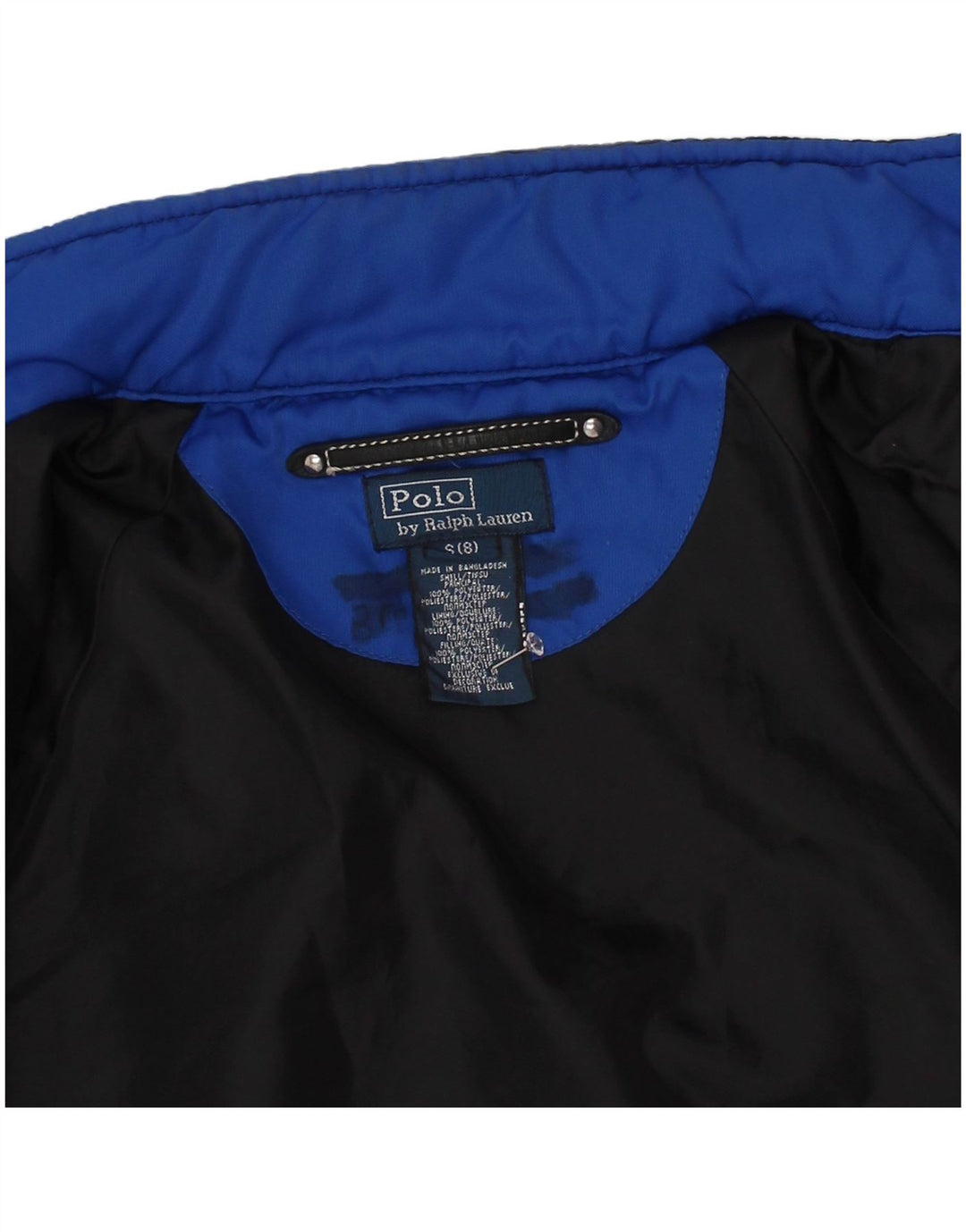 Polo Ralph Lauren Boys Graphic Harrington Jacket 7-8 Years Small Navy Blue