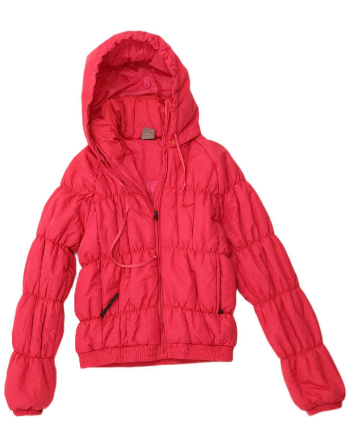 Γυναικείο μπουφάν NIKE με κουκούλα με κουκούλα με επένδυση UK 10/12 μεσαίο ροζ πολυεστέρας