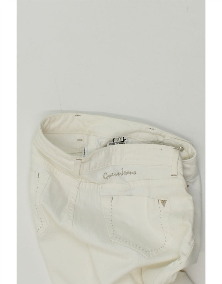 GUESS Womens Straight Jeans W30 L27 White Cotton Vintage Guess and Second-Hand Guess from Messina Hembry 