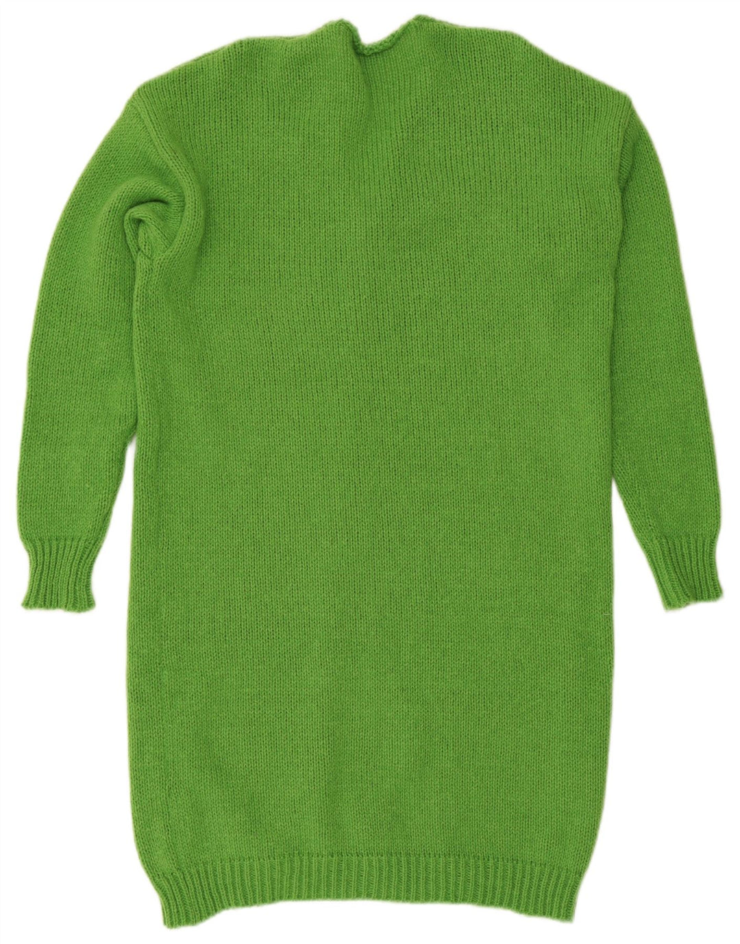 Vintage Γυναικείο Longline Open Cardigan πουλόβερ UK 14 Medium Green Polyester