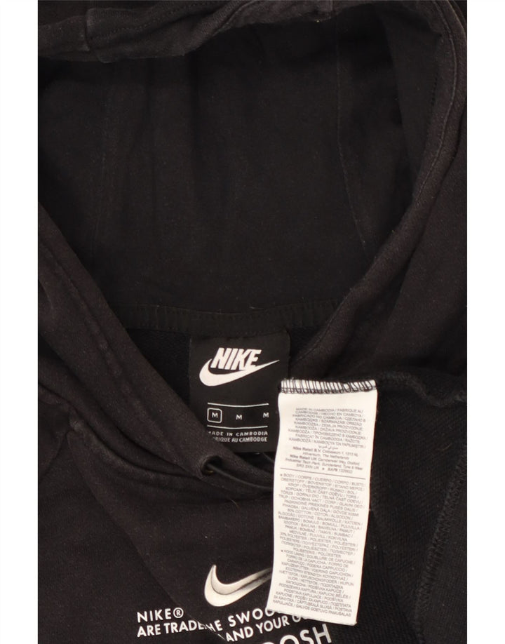 Nike Γυναικείο Swoosh Graphic Oversized Hoodie Jumper UK 14 Medium Black