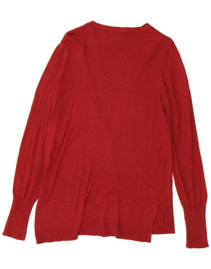 MOSSIMO Womens Cardigan Sweater UK 14 Medium Red Nylon Vintage Mossimo and Second-Hand Mossimo from Messina Hembry 