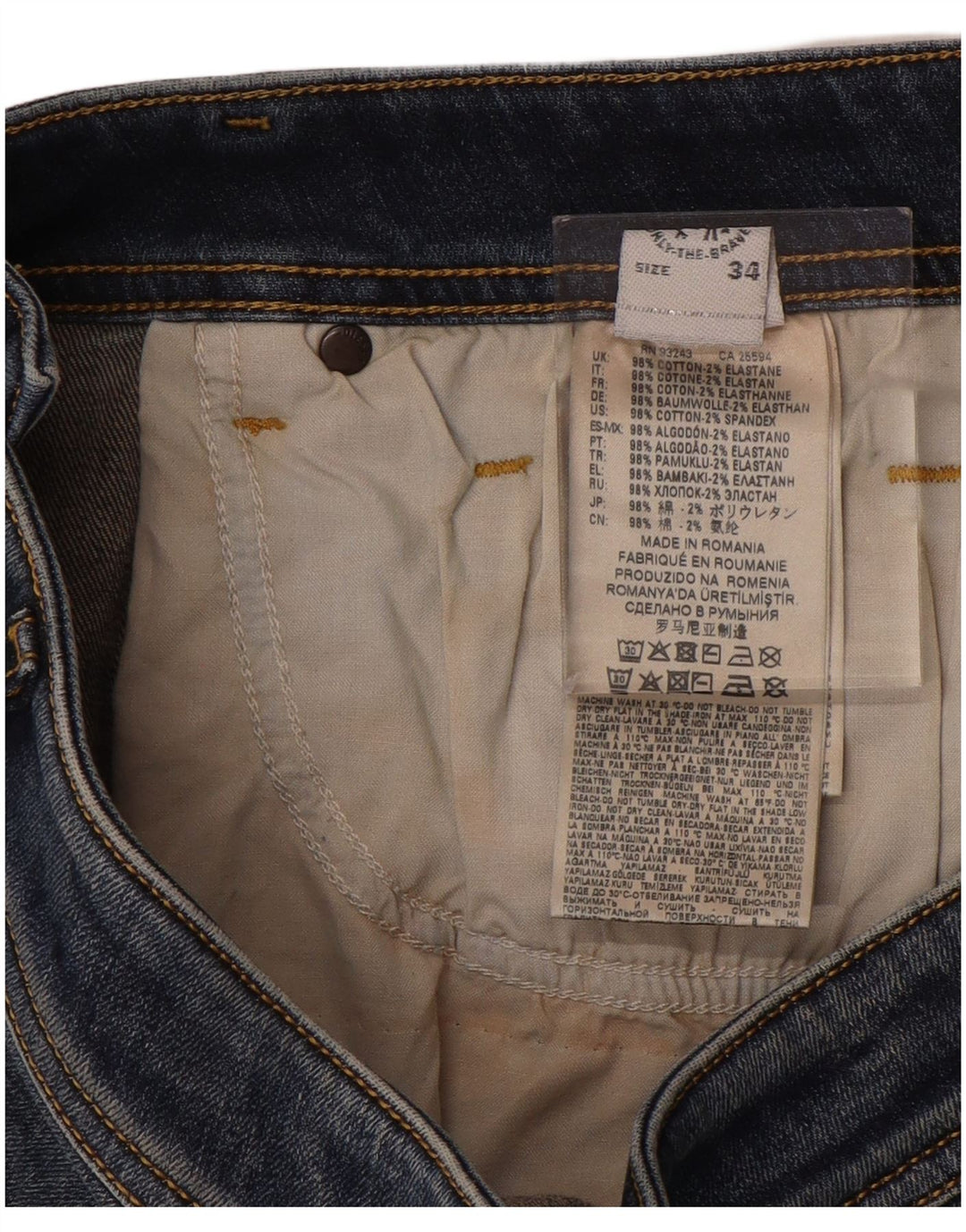 Ανδρικά DIESEL Distressed Skinny Jeans W34 L35 Blue Cotton