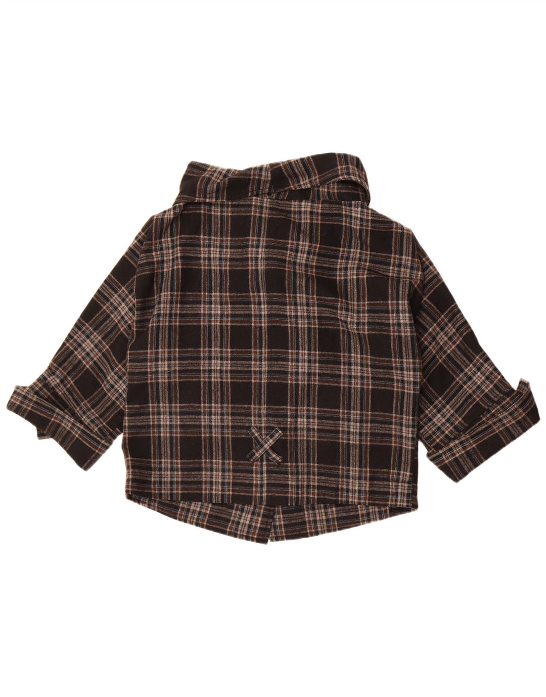 Vintage Γυναικείο Bomber Jacket UK 10 Small Brown καρό μαλλί