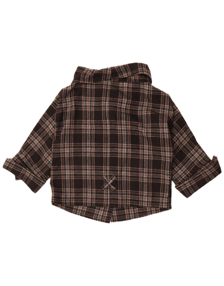 Vintage Γυναικείο Bomber Jacket UK 10 Small Brown καρό μαλλί