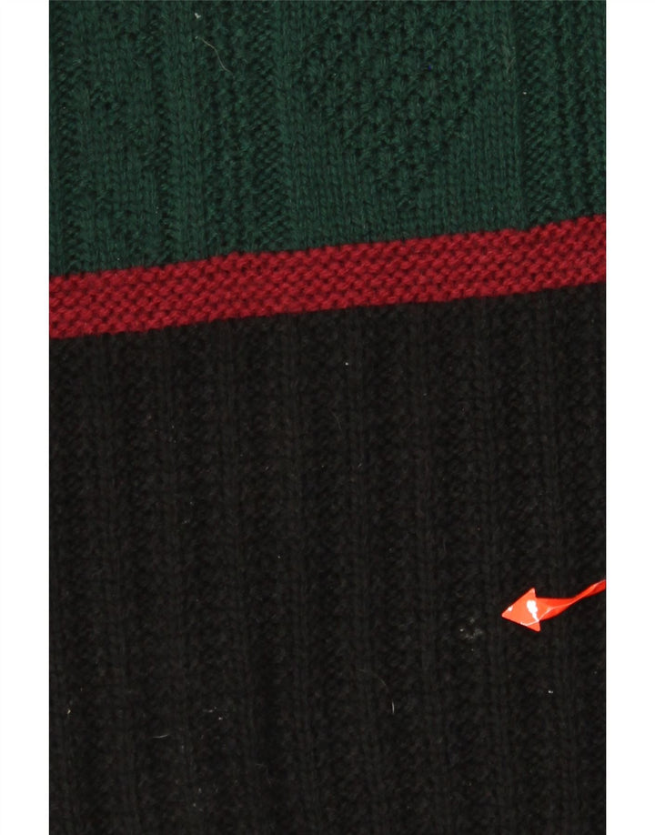 Vintage ανδρικό πουλόβερ με λαιμόκοψη μεσαίου πράσινου χρώματος πολυακρυλικό