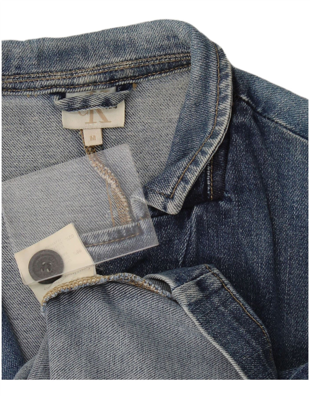 Calvin Klein Γυναικείο τζιν σακάκι 2 κουμπιών UK 12 μεσαίο μπλε βαμβακερό