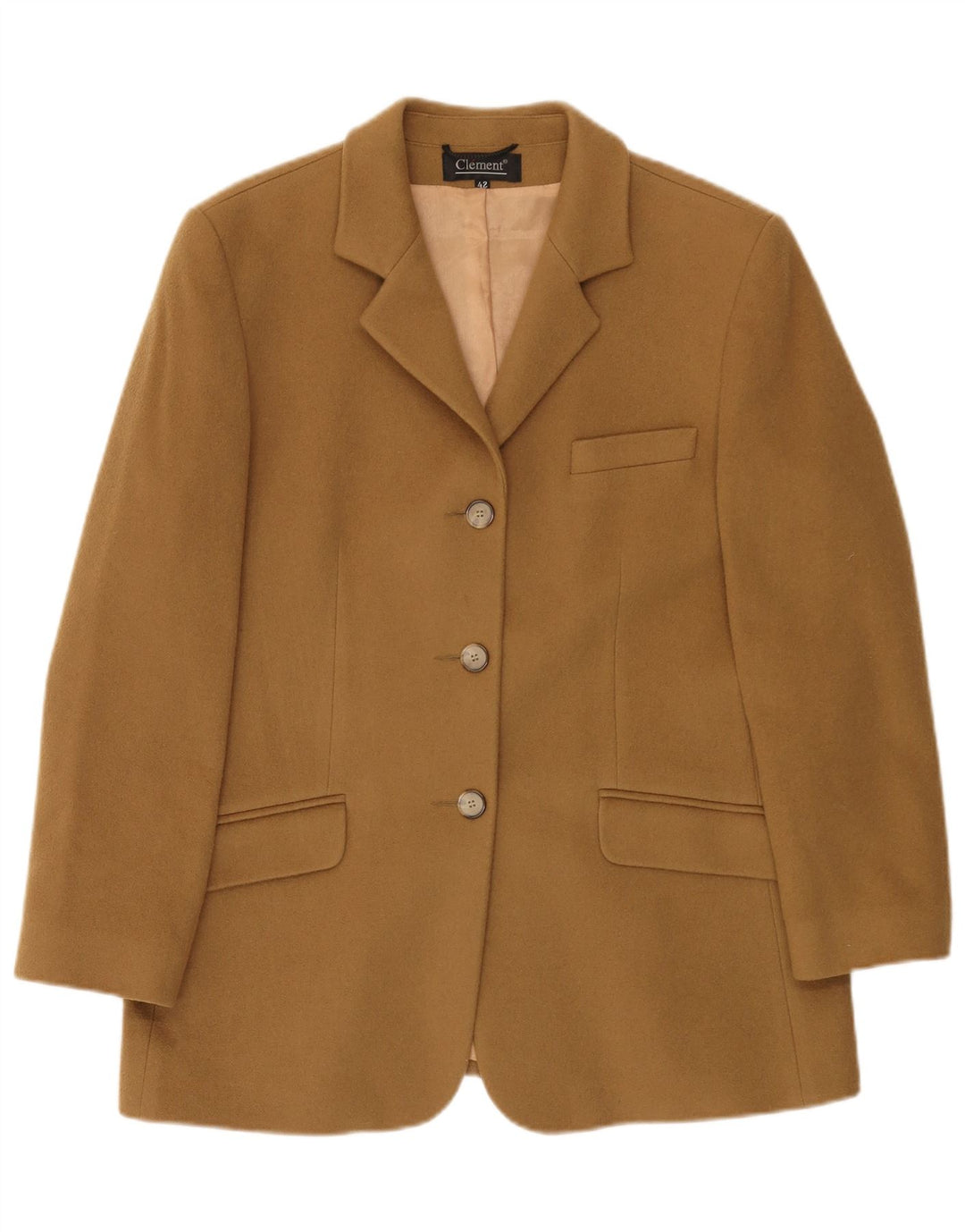 Clement Γυναικείο Μπουφάν Blazer 3 Κουμπιών IT 42 Μεσαίο Μπεζ Κασμίρ