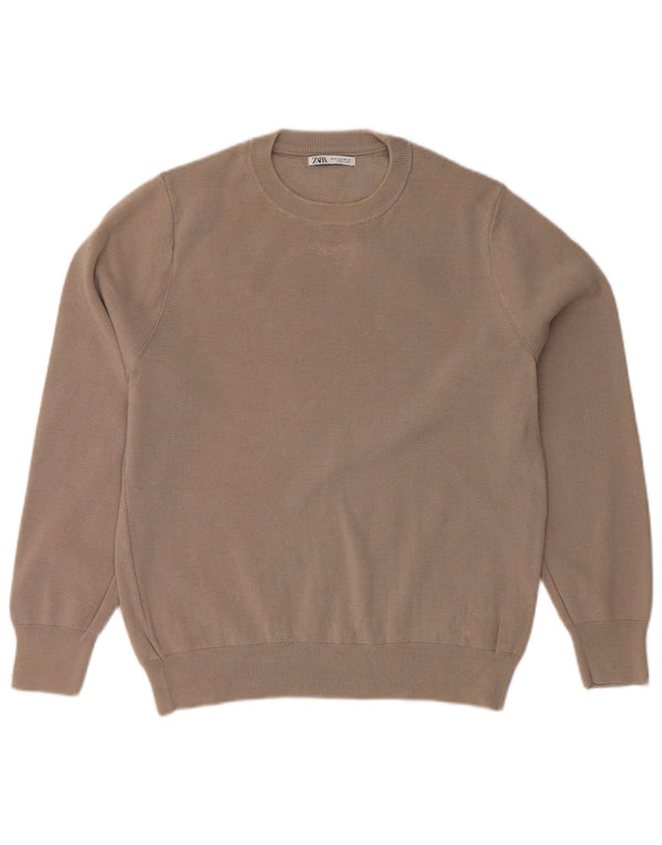 Γυναικείο πουλόβερ ZARA Crew Neck Jumper UK 14 Medium Grey Cotton