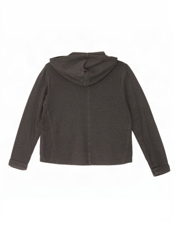 Champion Women Heritage Fit Zip Hoodie πουλόβερ UK 10 Small Grey Cotton