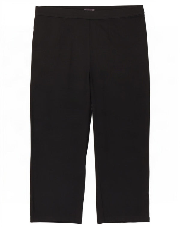 Marks & Spencer Womens High Waist Casual Trousers UK 22 3XL W40 L28 Black
