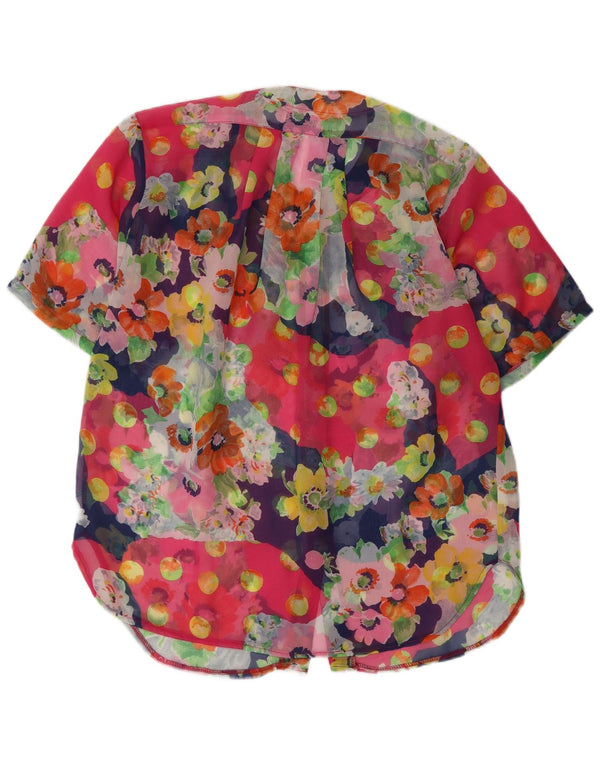 ACCORDO Womens Short Sleeve Shirt Blouse UK 20 2XL Multicoloured Floral