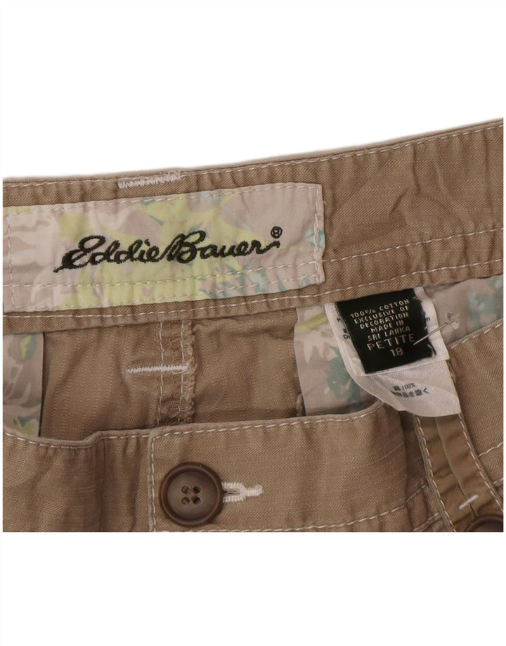Eddie Bauer Γυναικείο σορτς Petite Cargo US 18 2XL W38 Μπεζ βαμβακερό