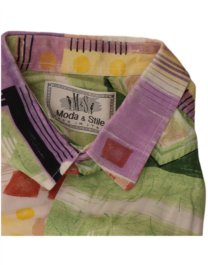 Ανδρικό κοντομάνικο πουκάμισο VINTAGE Μεσαίο πολύχρωμο συνονθύλευμα