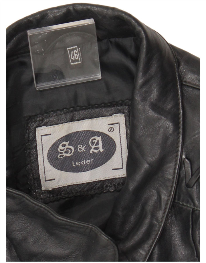 Vintage Γυναικείο Δερμάτινο Μπουφάν IT 46 Large Μαύρο Δερμάτινο