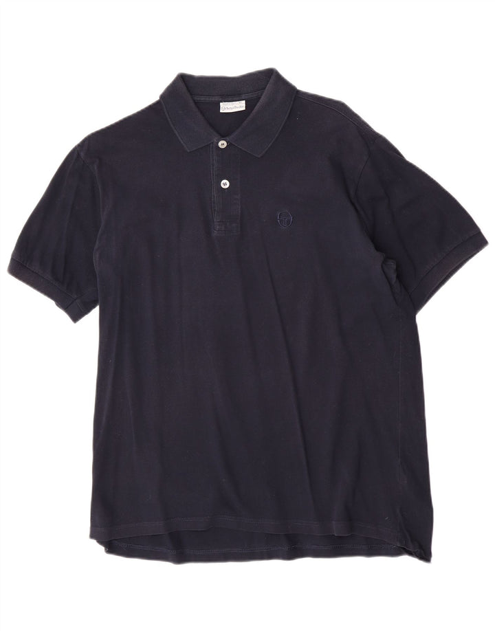 Sergio Tacchini Ανδρικό Πόλο Μπλουζάκι μεγάλο Navy Blue από βαμβάκι