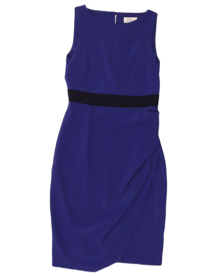 ΝΤΟΥΛΑΠΑ Γυναικείο Αμάνικο Bodycon Φόρεμα UK 14 Medium Blue Polyester