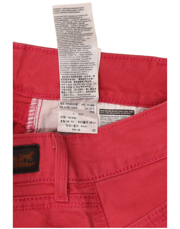 Γυναικείο Levi's Capri Jeans US 4 Small W27 L20 Ροζ Βαμβακερό