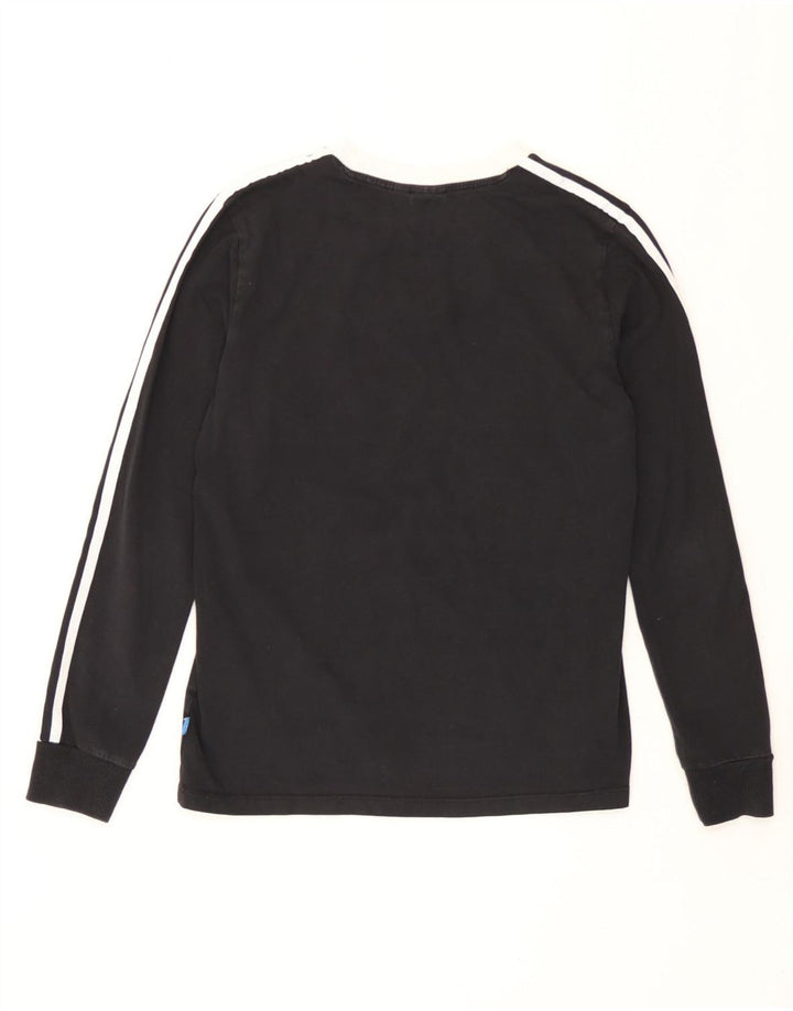 Adidas Γυναικείο τοπ μακρυμάνικο UK 12 μεσαίο μαύρο βαμβακερό