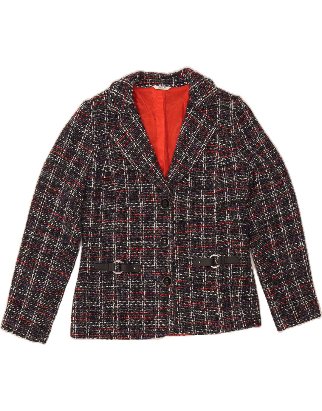 AVALON Womens 3 Button Blazer Jacket UK 12 Medium  Navy Blue Check Vintage Avalon and Second-Hand Avalon from Messina Hembry 