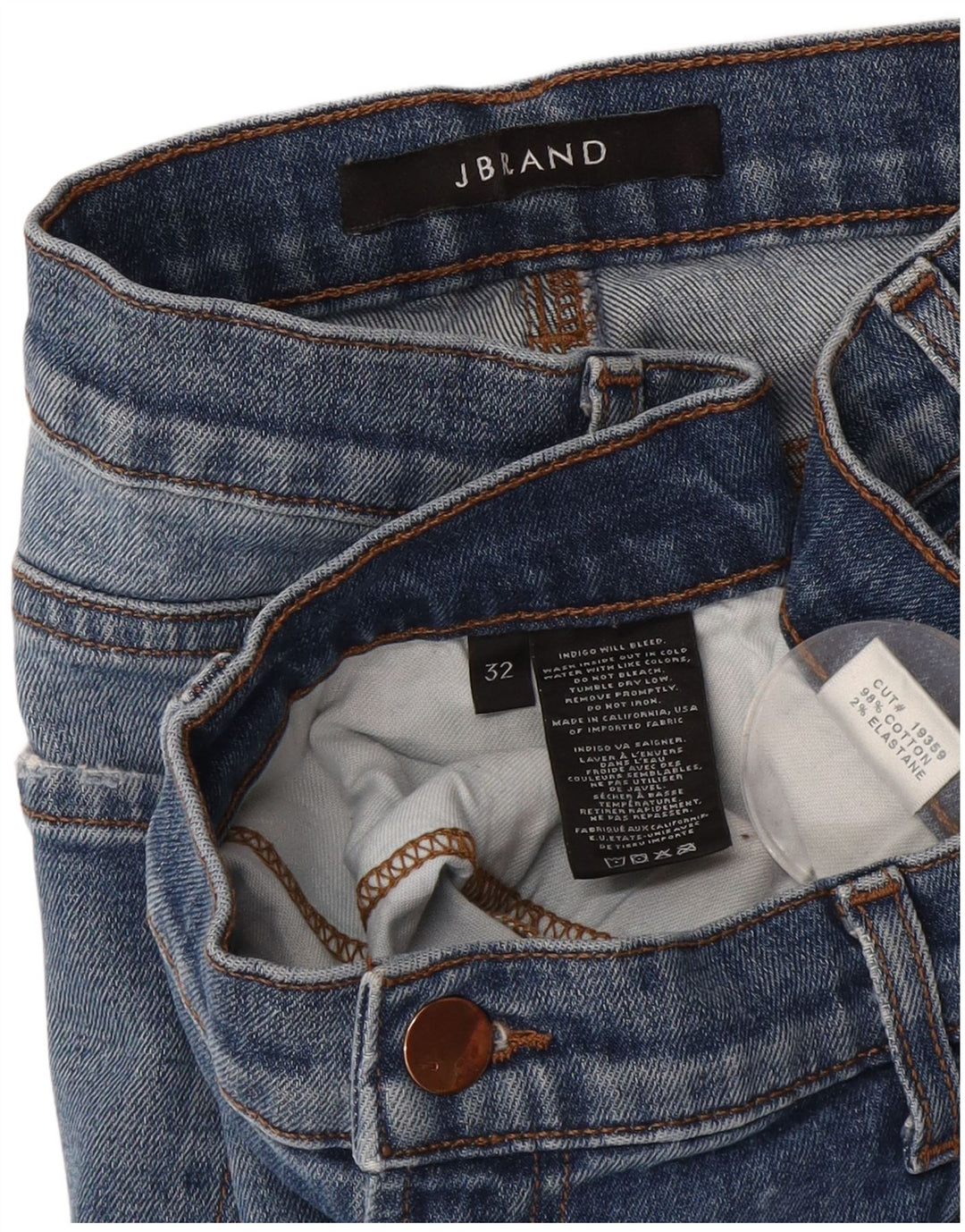 J.Brand Womens Slim Jeans W32 L28 Blue Cotton